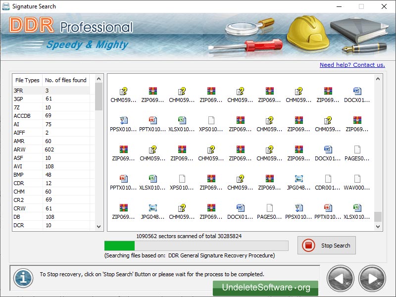 Screenshot of Data Undelete Software Professional