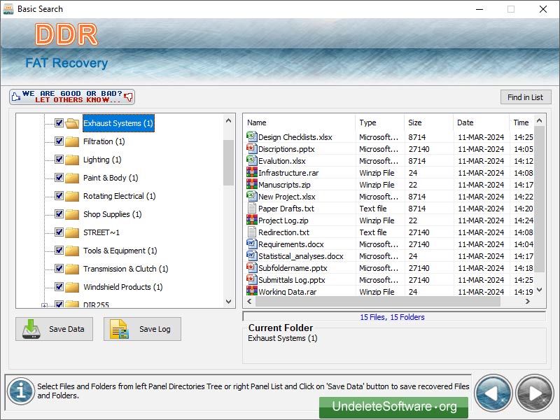 Screenshot of Fat Data Undelete Software