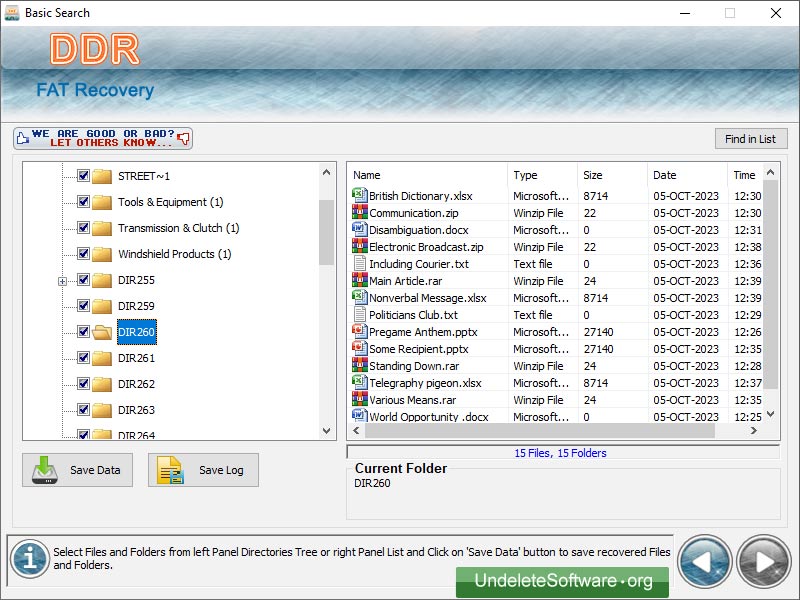 FAT Hard Disk Data Undelete Software screenshot