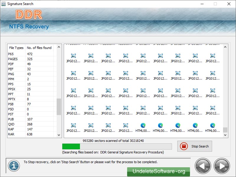 Windows NTFS Undelete screenshot